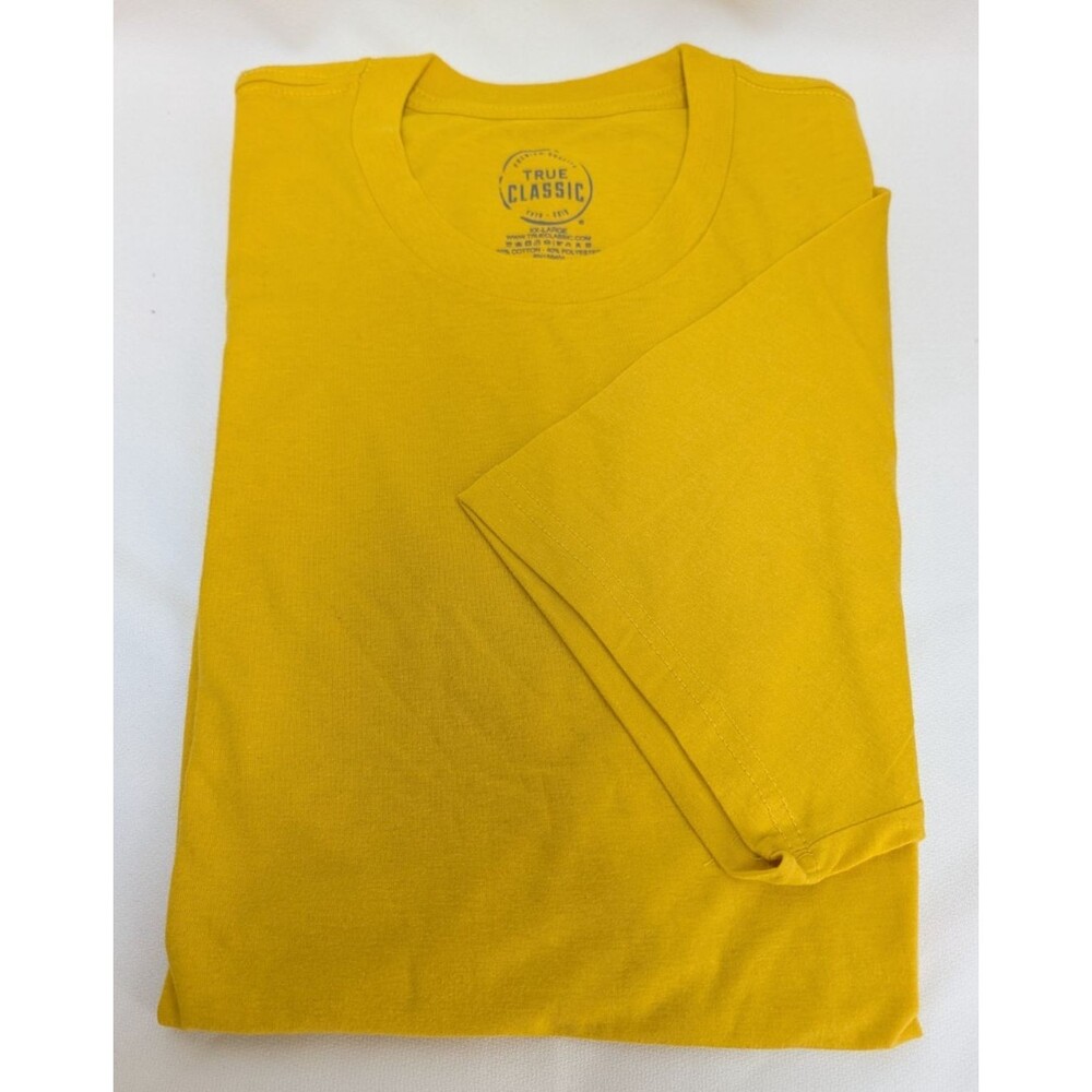 True Classic Classic Crew Neck Short Sleeve T-Shirt Sz XXL Heather Yellow